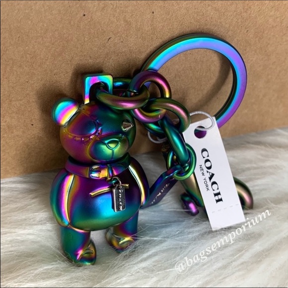 Coach Hologram Iridescent 3D Bear Key Chain - Picture 6 of 8